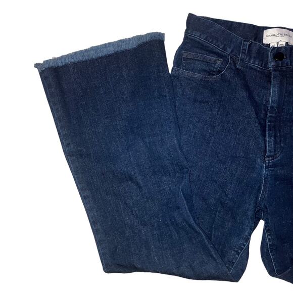 Charlotte Brody High Rise Crop Raw Hem Dark Wash Jeans-sz 26 - Picture 7 of 16